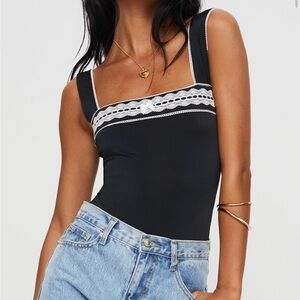 Princess Polly Lace Trim Bodysuit Tank Top